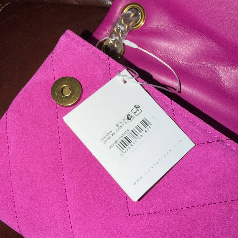 🔥🔥🔥NEW Kurt Geiger Mini Kensington Suede Convertible Shoulder Bag Crossbody Bag - Picture 14 of 16